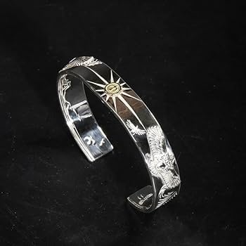 【ご予約品】イーグル彫金のシルバーバングル インディアンジュエリー Amazon.co.jp: ?インディアンジュエリー?鷹 バングル シルバー